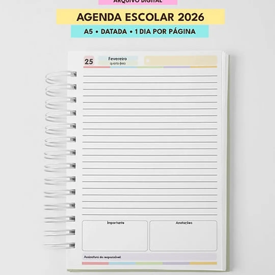 Agenda Escolar Datada A5 1DPP - Mascute - Imagem 3