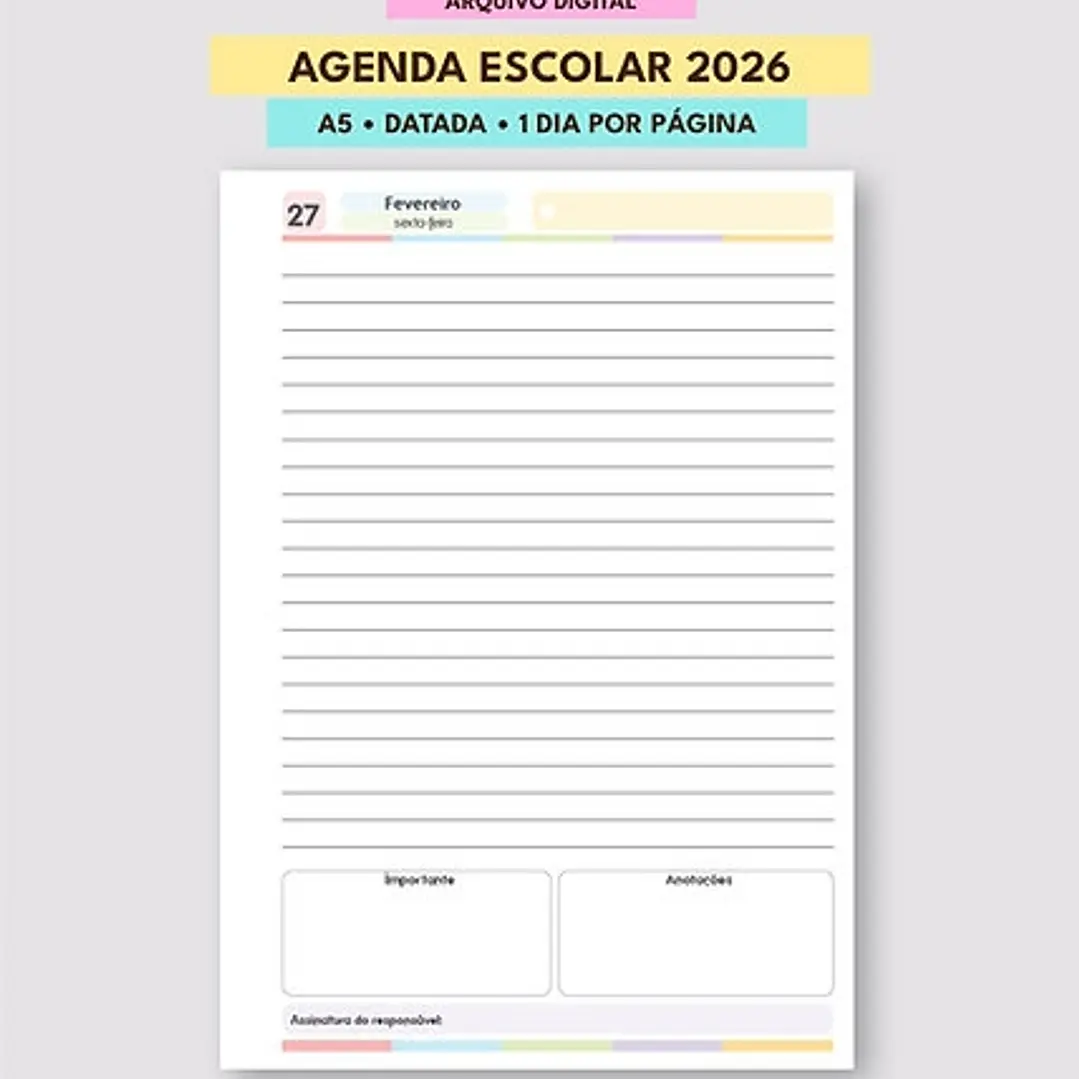 Agenda Escolar Datada A5 1DPP - Mascute - Imagem 4